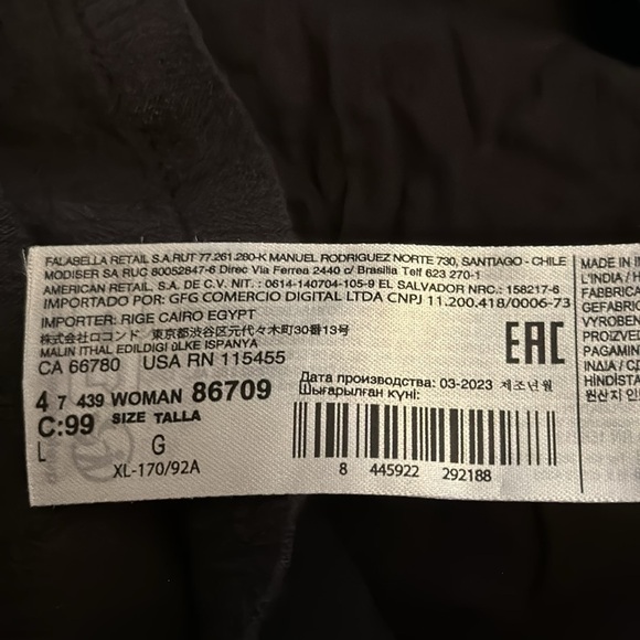 MNG black tie up front Roman dollman sleeves elastic waist Boho dress Sz L - Picture 14 of 15